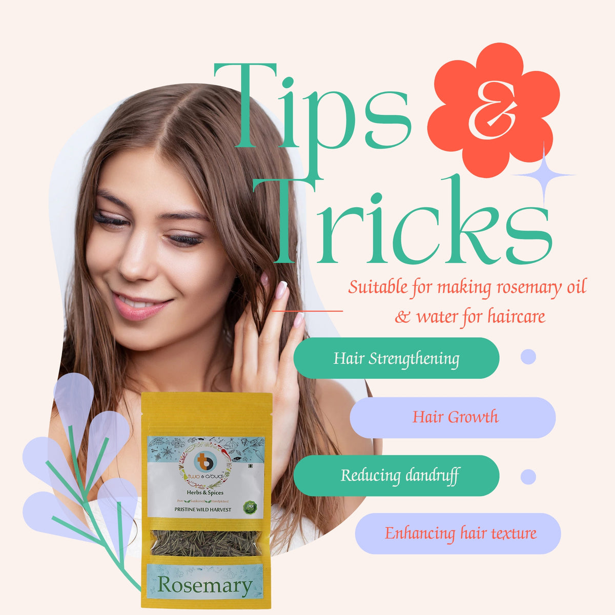 Organic Rosemary Leaves ( 20g )