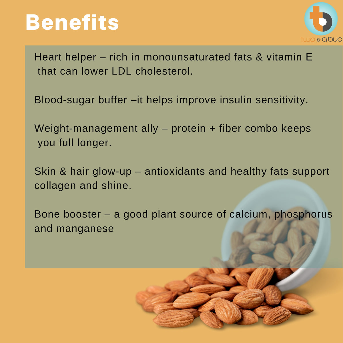 100% Natural Dried Almonds 600g