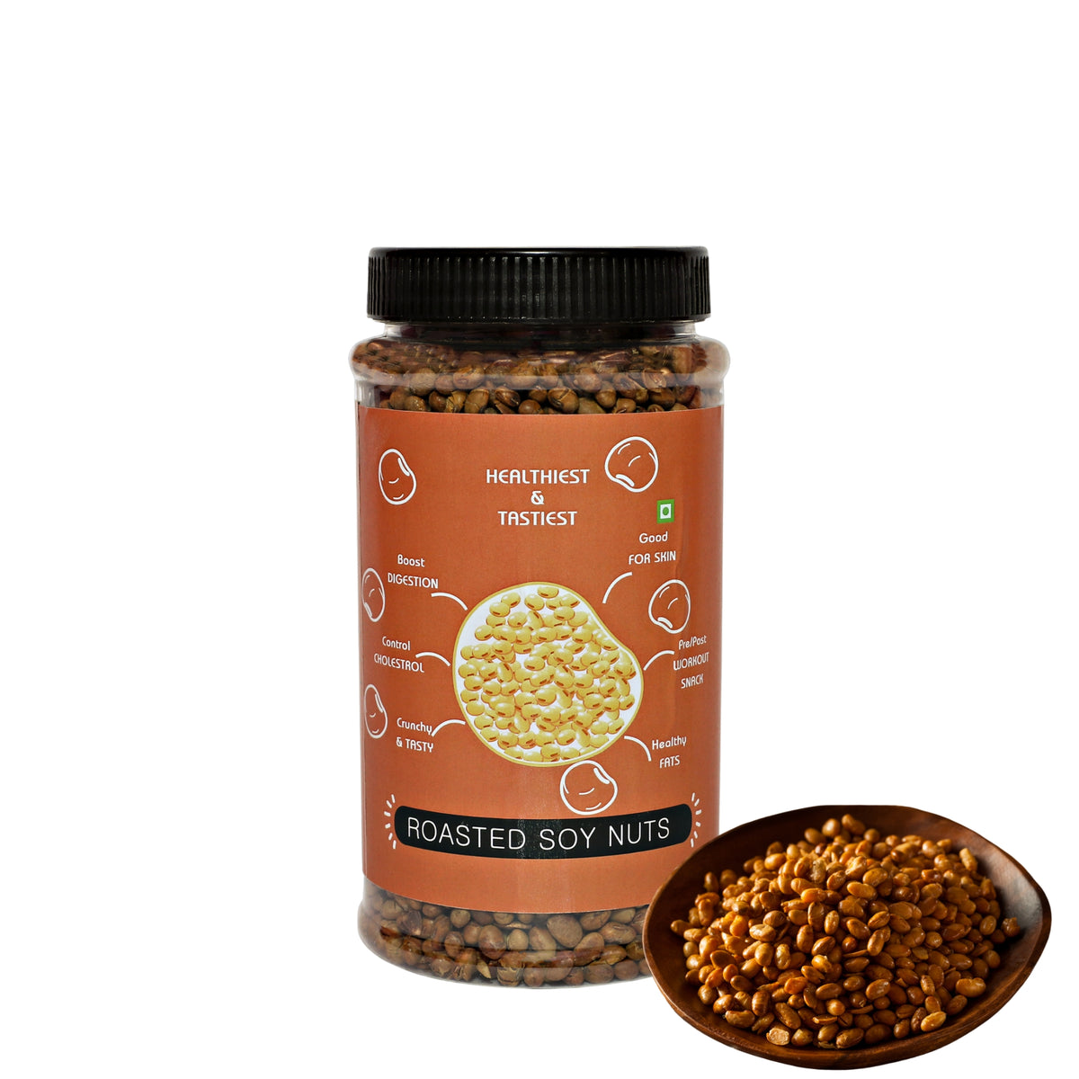 Two & A Bud Roasted Soyanuts, Healthy Roasted Namkeen Snack 250g