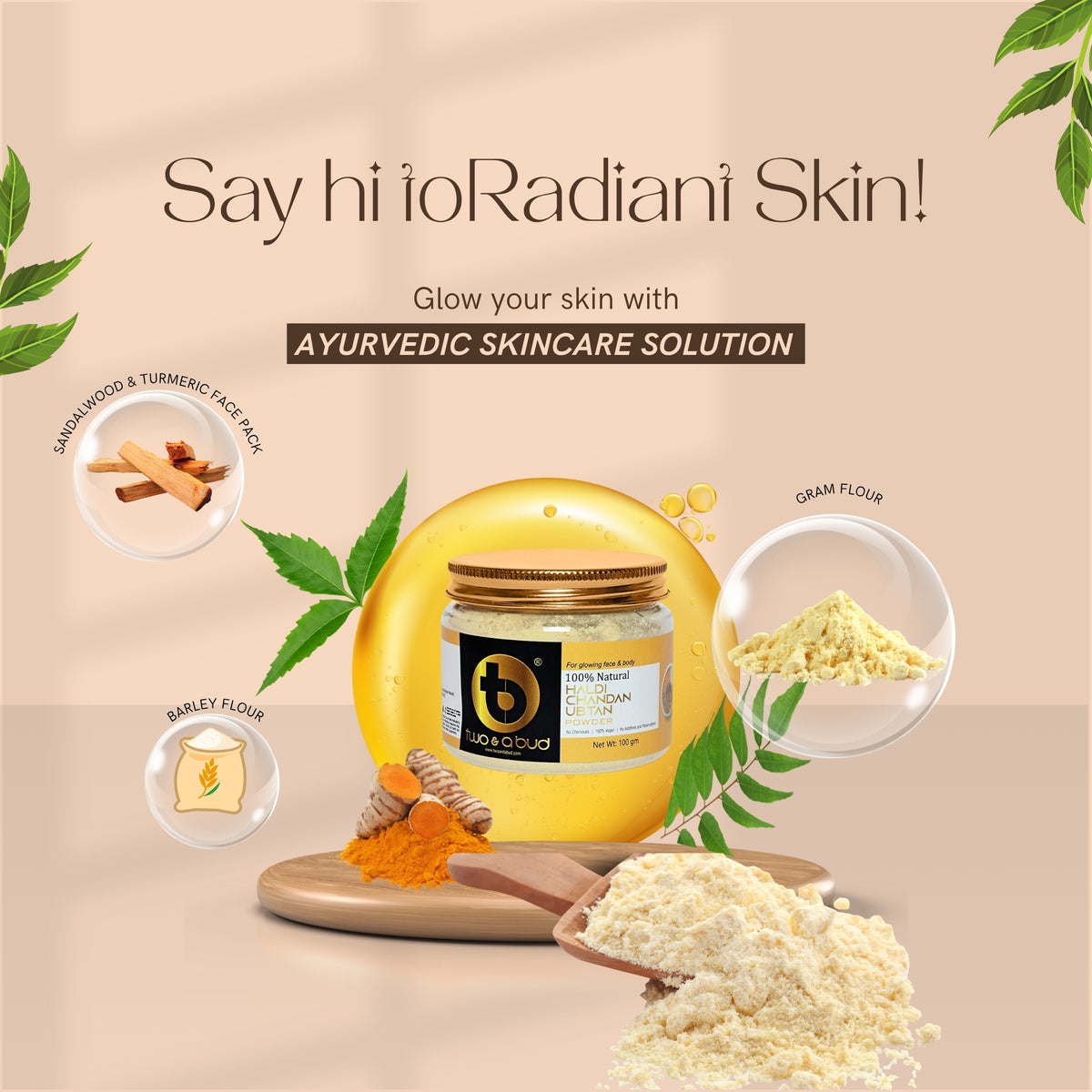 100% Natural Haldi Chandan Ubtan Powder