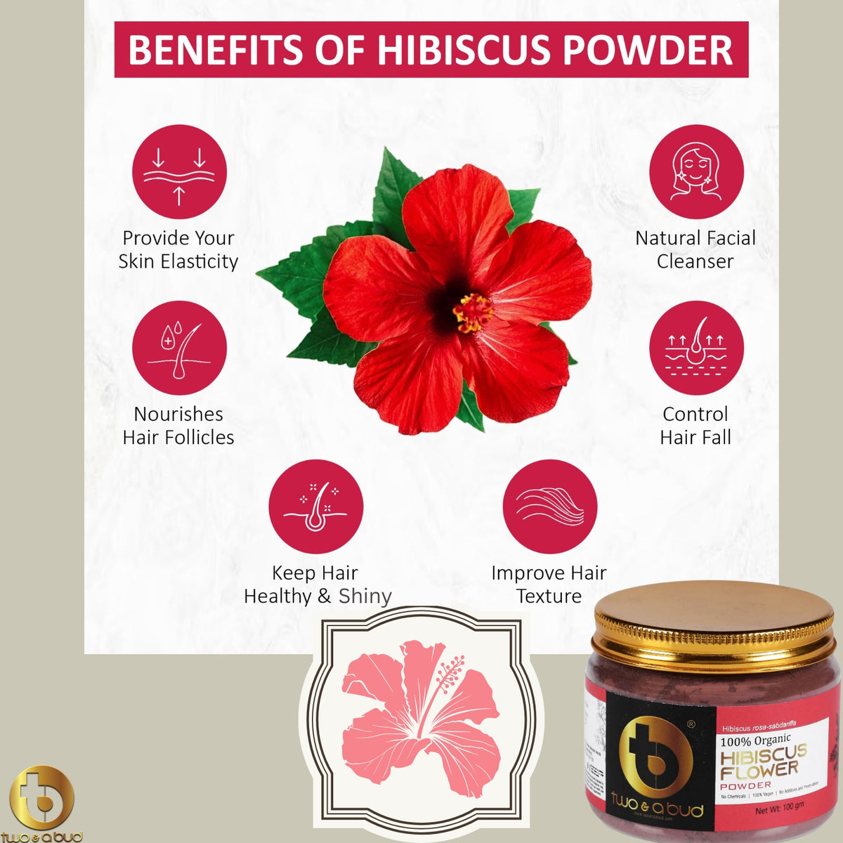 100% Organic Hibiscus Flower Powder