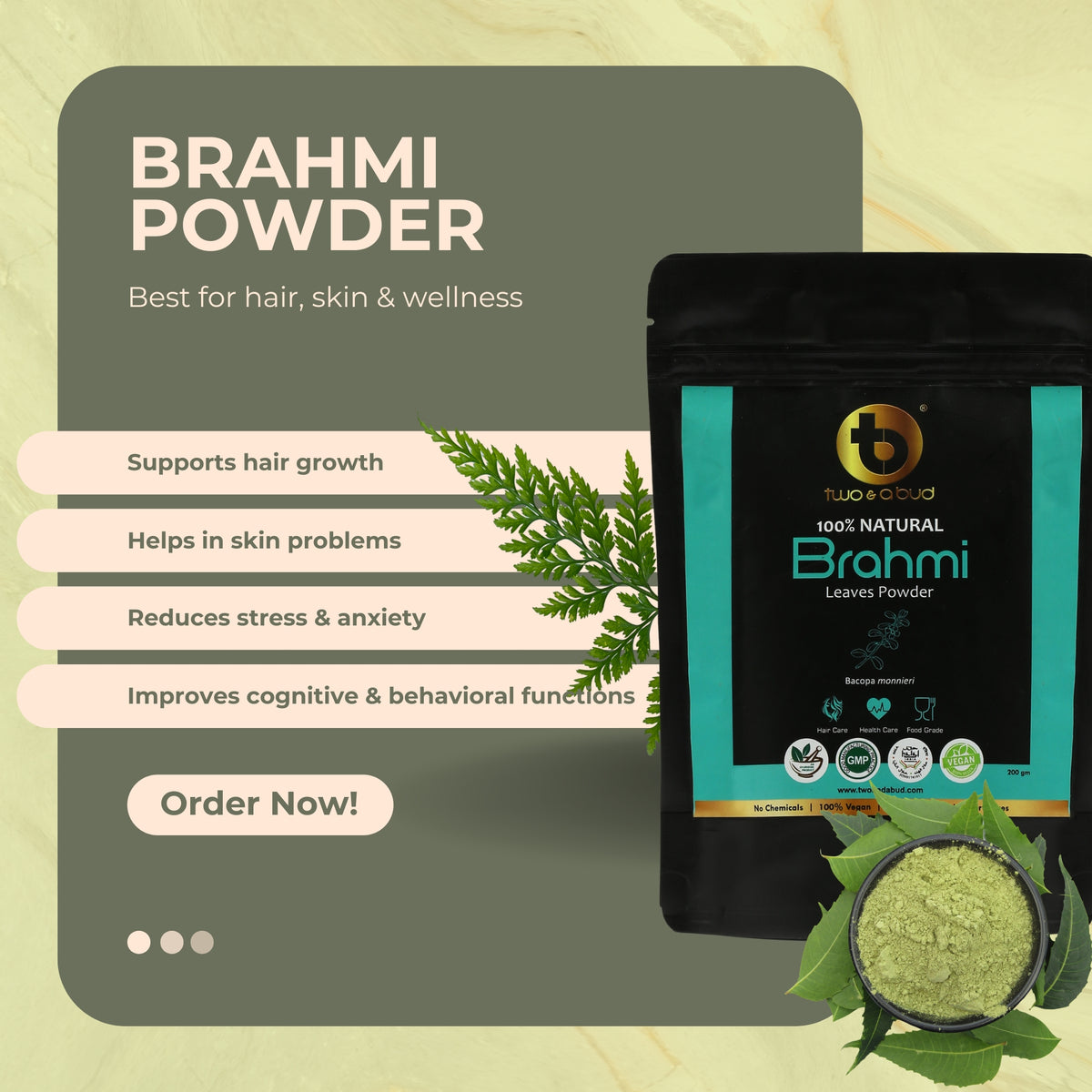 100% Natural Brahmi Leaves Powder ( 200g )