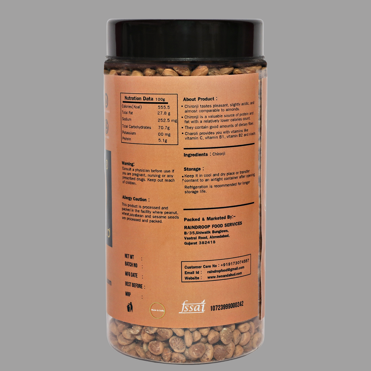 Two & A Bud Premium Chironji Seeds 250 g