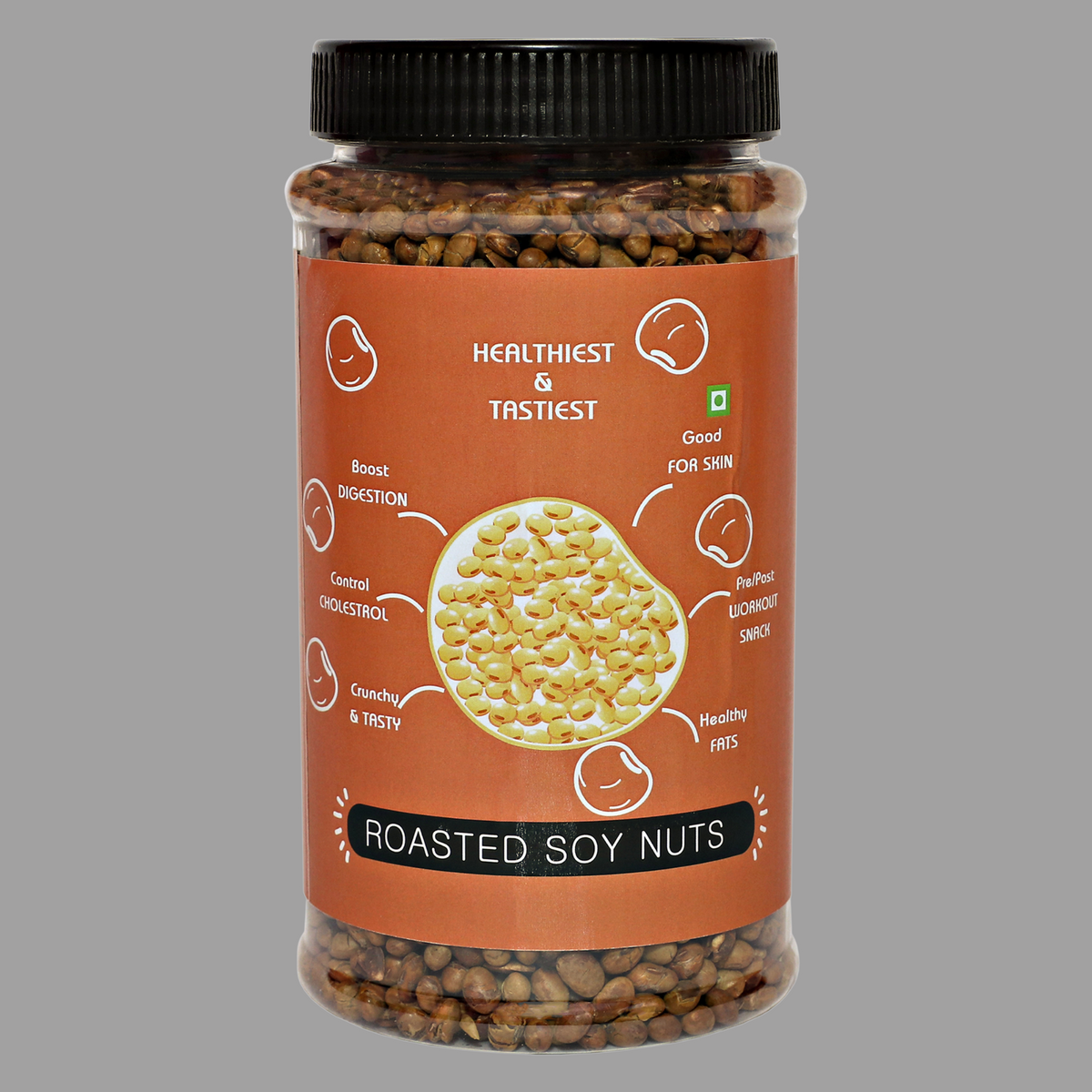 Two & A Bud Roasted Soyanuts, Healthy Roasted Namkeen Snack 250g