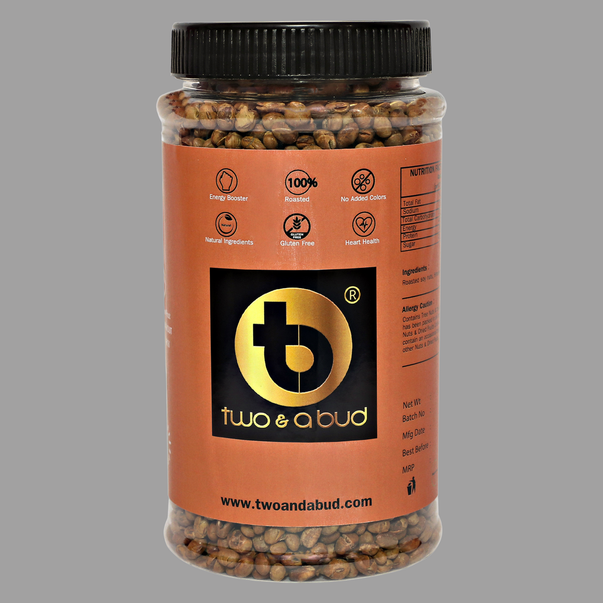 Two & A Bud Roasted Soyanuts, Healthy Roasted Namkeen Snack 250g