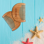 Two & A Bud Wooden Beard Comb with Herbal Oil Treatment