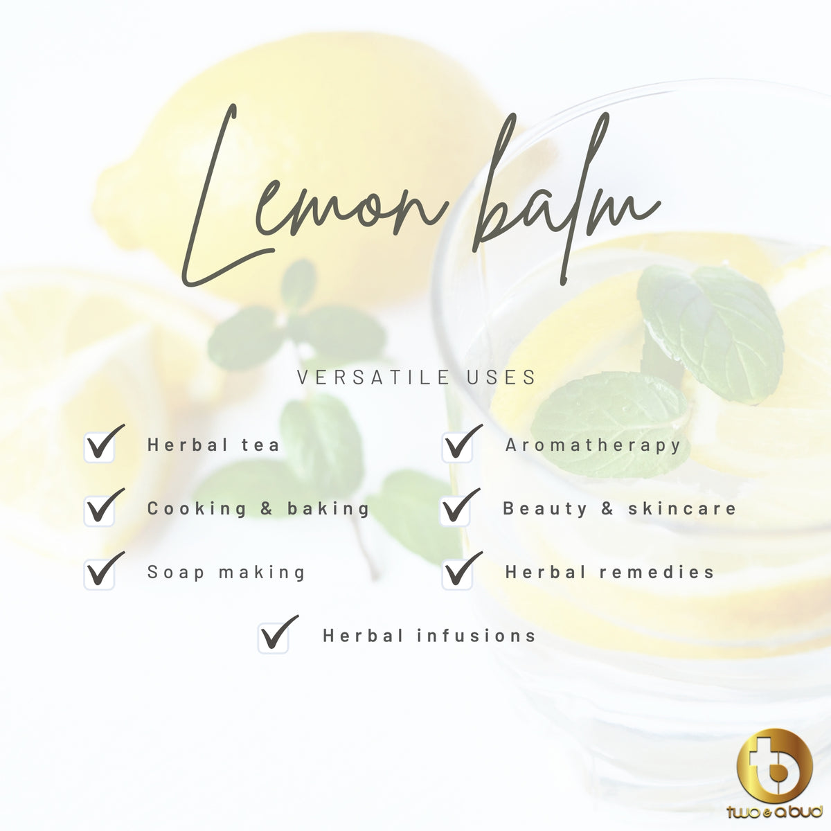 Two & A Bud Lemon Balm Tea 50 g