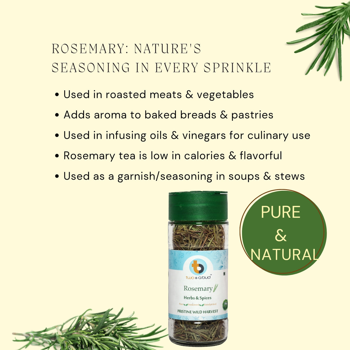 Organic Rosemary Leaves ( 20g )