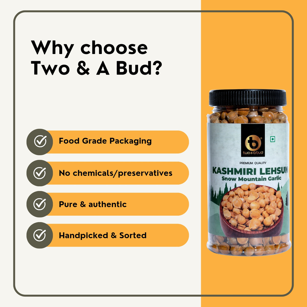 100% Pure and NaturalKashmiri Garlic 500g