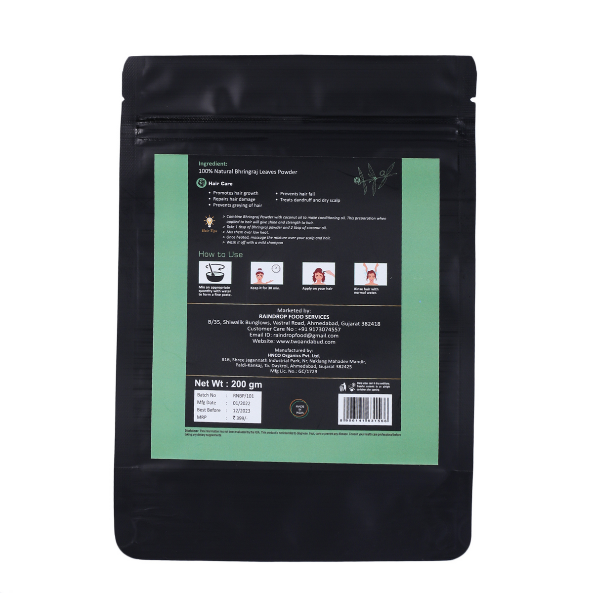 100% Natural Bhringraj Leaves Powder ( 200g )