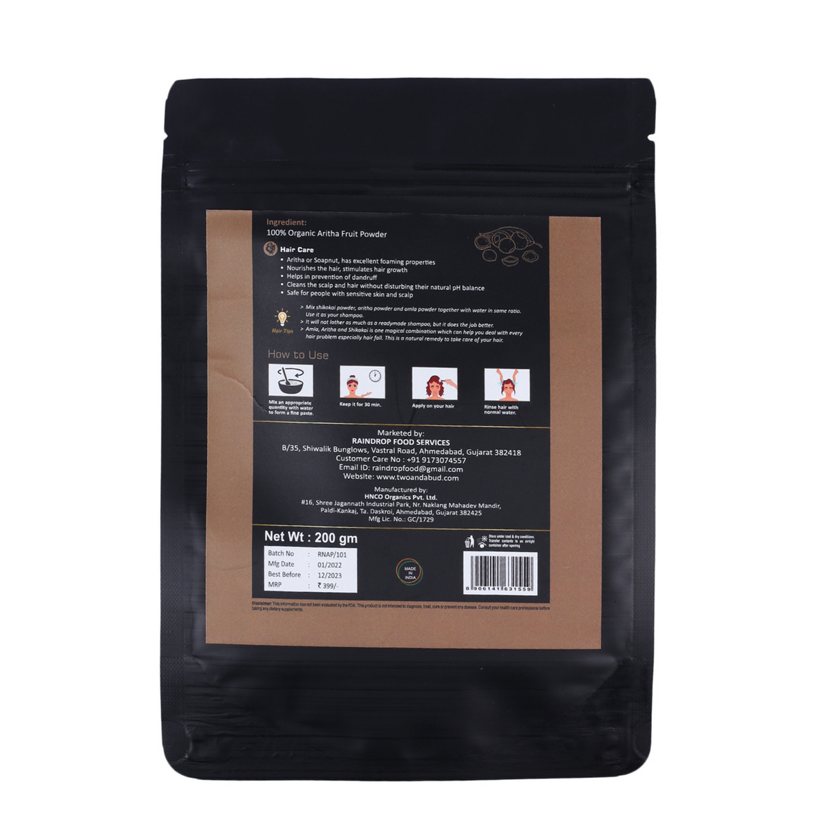 100% Organic Aritha Fruit Powder ( 200g )