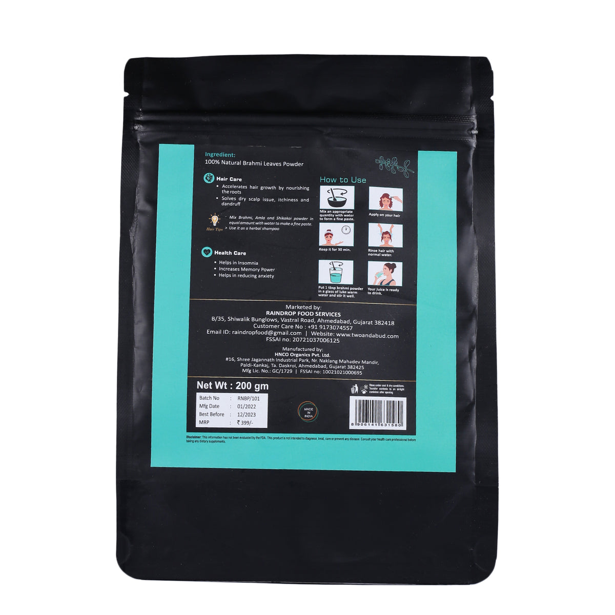 100% Natural Brahmi Leaves Powder ( 200g )