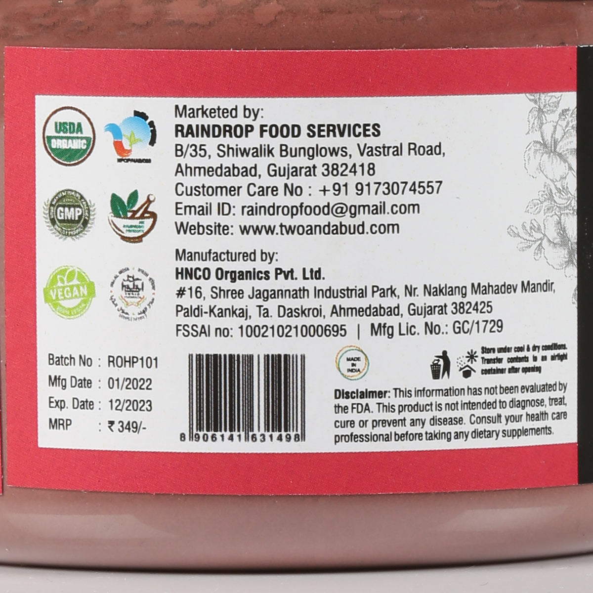 100% Organic Hibiscus Flower Powder