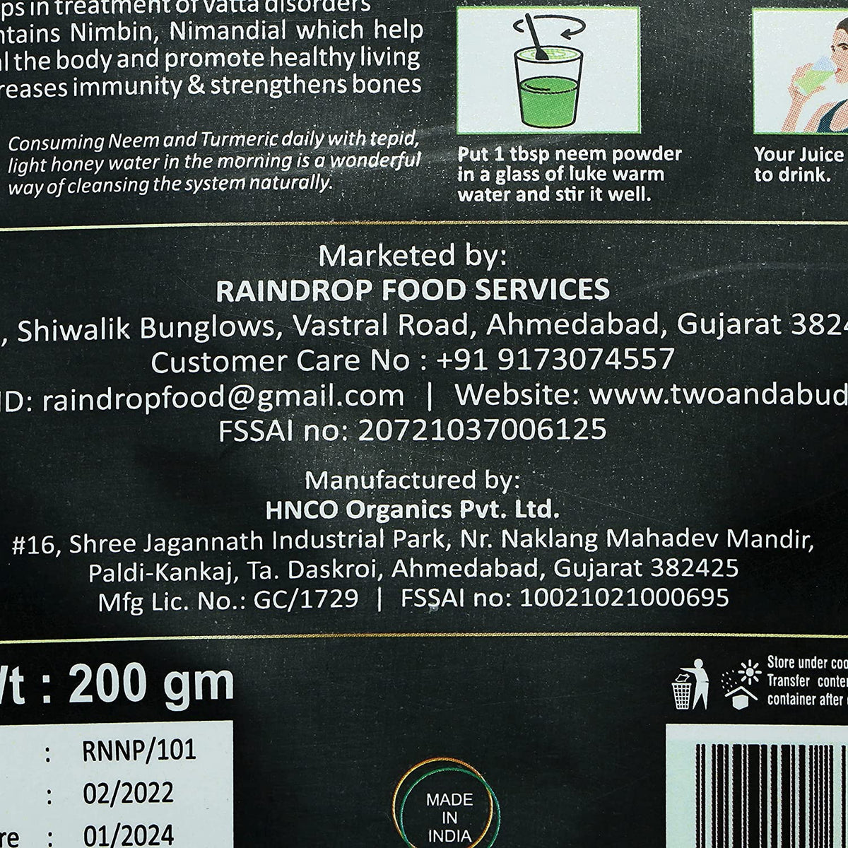 100% Organic Neem Leaves Powder 200 g