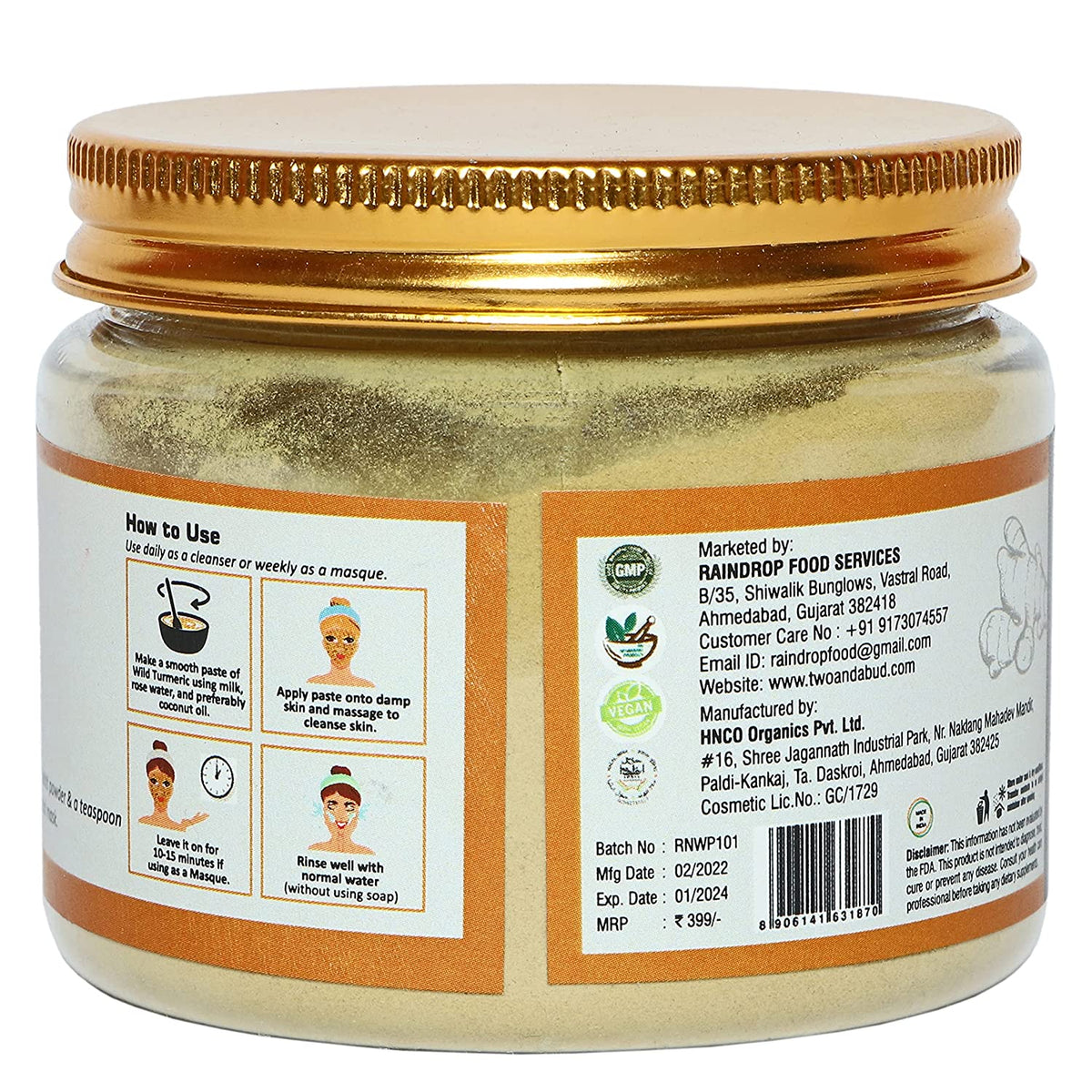 100% Natural Wild Turmeric Powder 100 g