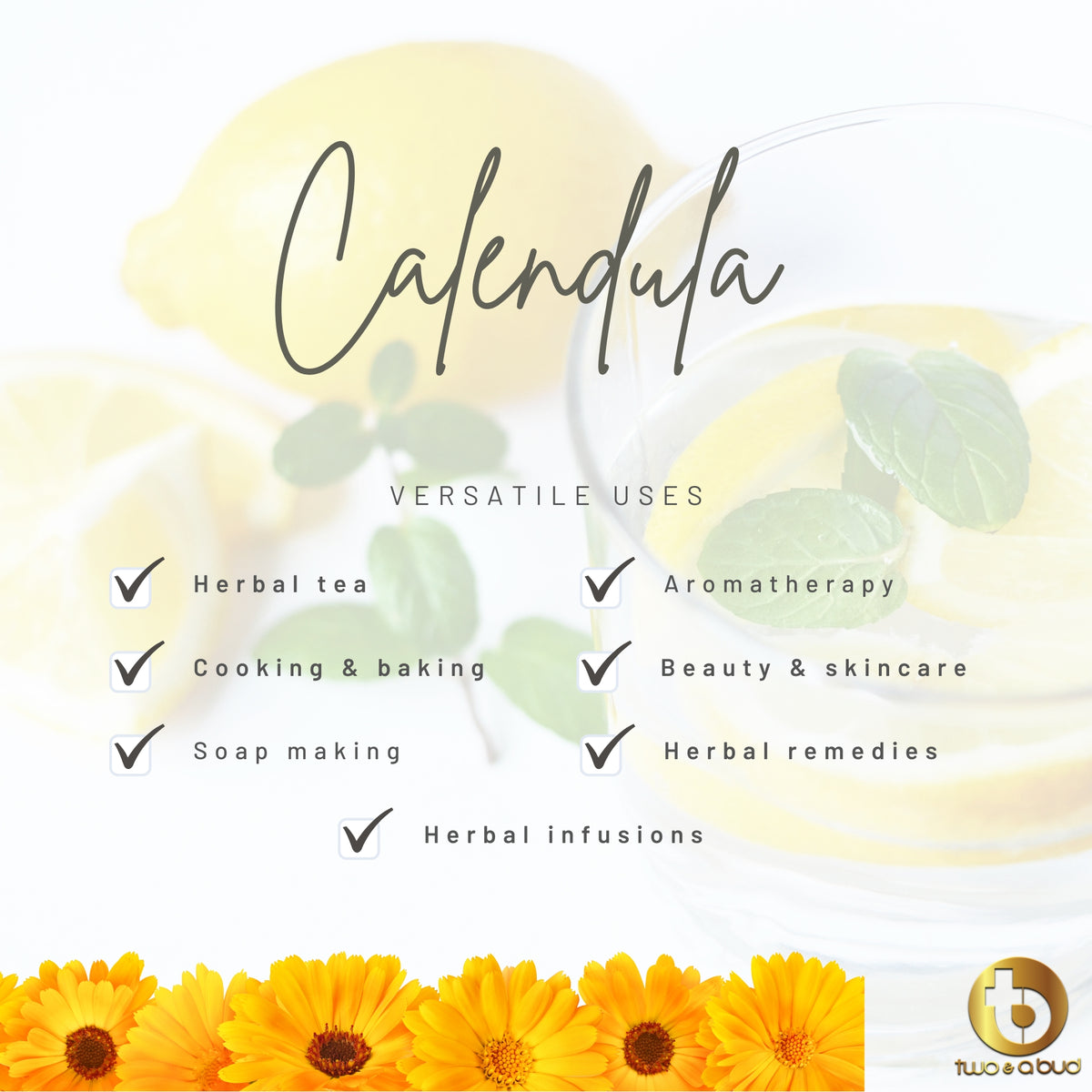 Two & A Bud Organic Calendula Flowers 35 g