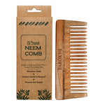 Two nd a bud Neem Wood Shampoo Comb | Treated with Herbal Oils | Stimulates Scalp, Controls Hairfall & Dandruff, Promotes Hair Growth