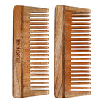 Two nd a bud Neem Wood Shampoo Comb | Treated with Herbal Oils | Stimulates Scalp, Controls Hairfall & Dandruff, Promotes Hair Growth