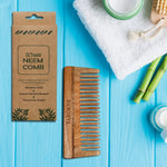 Two nd a bud Neem Wood Shampoo Comb | Treated with Herbal Oils | Stimulates Scalp, Controls Hairfall & Dandruff, Promotes Hair Growth