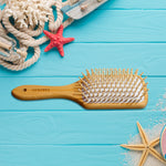 Two and A Bud Wooden Brush with Bamboo Bristles for Hair Growth, Curly Hair