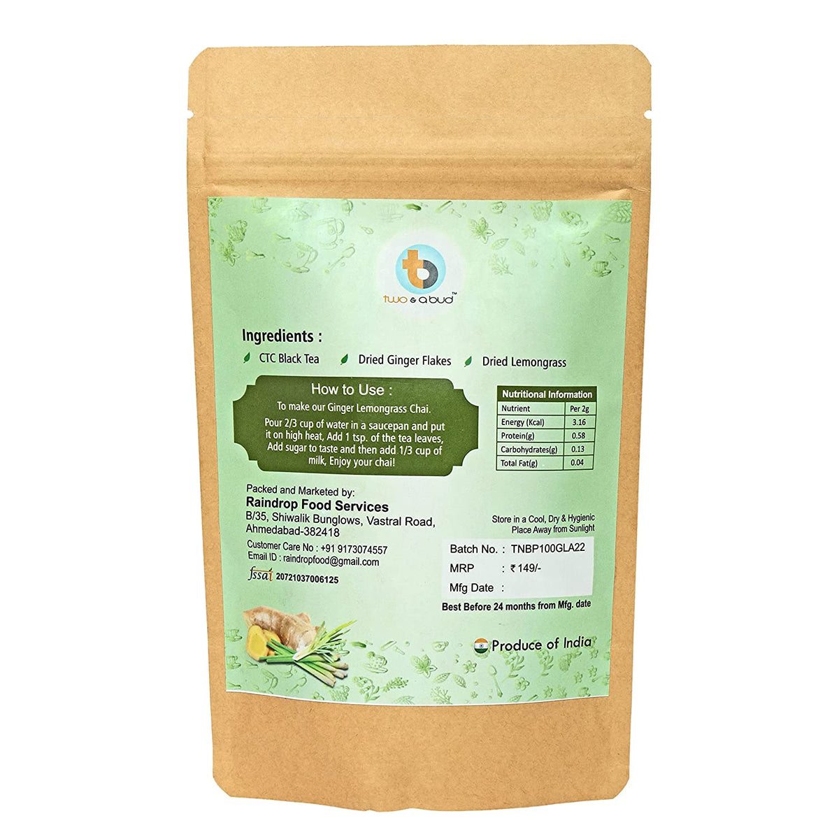 Ginger Lemongrass Premium Chai (100g)