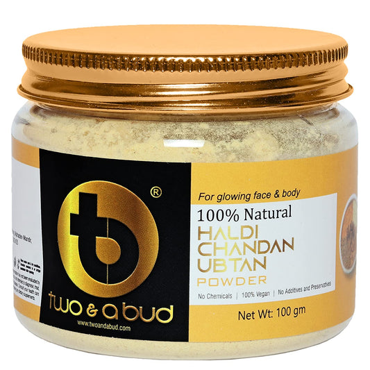 Two & A Bud 100% Natural Haldi Chandan Ubtan Powder | For Glowing Face and Skin | 100 g